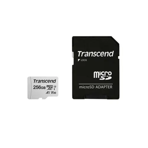 Transcend 256 GB microSDXC-Karte 300S-A UHS-I U3 A1 V30 95/45MB/s mit Adapter