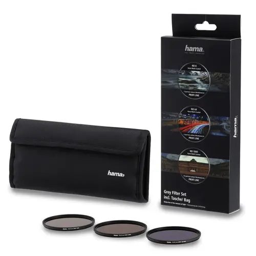 Hama 82 mm Grau-Filter Set m. Tasche ND8 / ND64 / ND1000