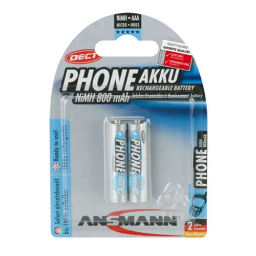 Ansmann Akku Micro 800mAh (AAA) 2er Blister Phone