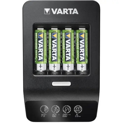 Varta LCD Ultra Fast Charger u. 4 AA/LR6 Mignon Power Akkus 2100 mAh