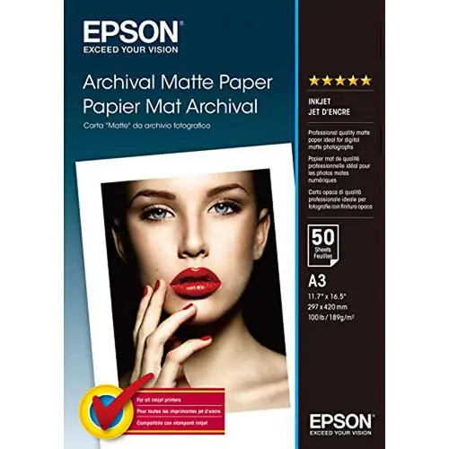 Epson Archival Matte Paper DIN A3, 50 Blatt, 189 g/m²