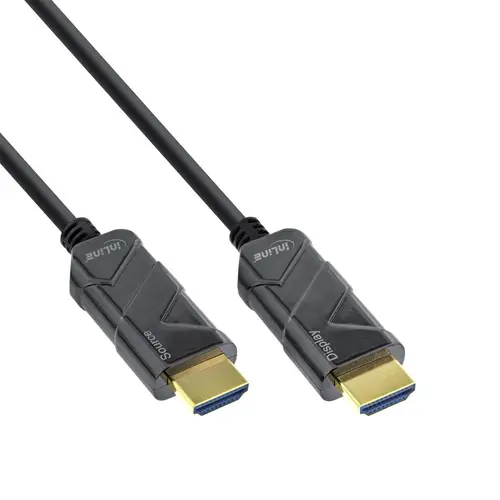 InLine HDMI AOC Kabel, 8K4K, 10 m, Ultra High Speed HDMI Kabel, schwarz
