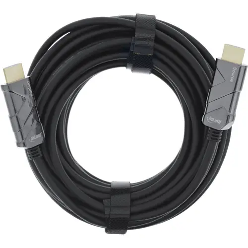 InLine HDMI AOC Kabel, 8K4K, 50 m, Ultra High Speed HDMI Kabel, schwarz