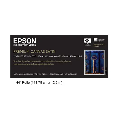 Epson Premium Satin Canvas Rolle 44' 350g/m², 111,78 cm x 12,2 m"