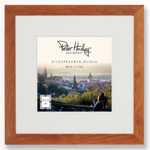 Peter Hadley Nina 20x20 cm braun, Holzrahmen mit Passepartout 13x13 cm