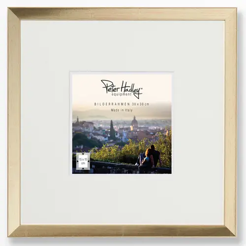 Peter Hadley Nina 30x30 cm gold, Holzrahmen mit Passepartout 15x15 cm