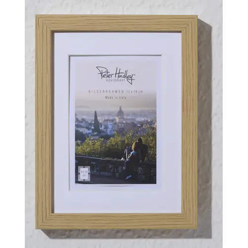 Peter Hadley Andria 13x18 cm eiche, mit 9x13 cm Ppt. (kalt-weiß), MDF-Rahmen