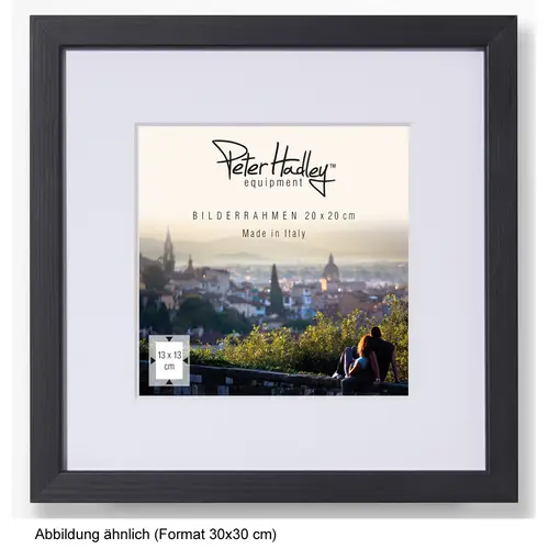 Peter Hadley Amalfi 30x30 cm, schwarz mit Passepartout 15x15cm, Holzrahmen