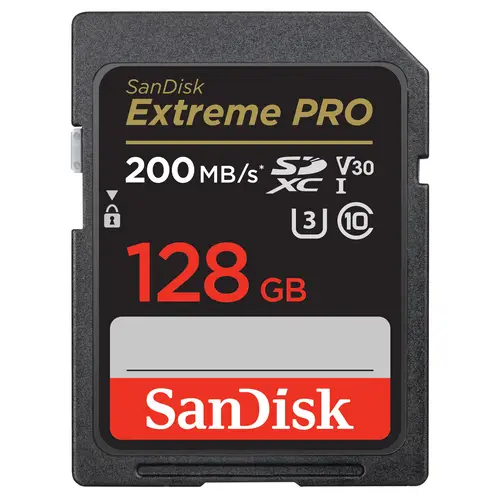 SanDisk 128 GB SDXC ExtremePro 200MB/s V30 UHS-I U3, Class 10 Speicherkarte
