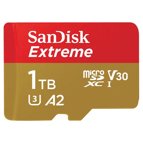 SanDisk Extreme 1 TB microSDXC 190 MB/s UHS-I, C10, U3, V30, A2 + SD Adapter