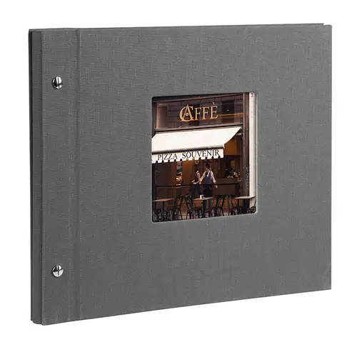 Goldbuch Bella Vista 30x25 cm, grau mit 40 schwarzen Seiten, Schraubalbum