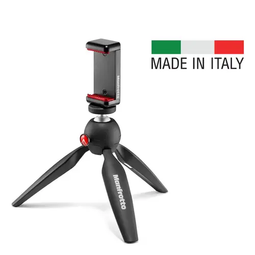 Manfrotto PIXI Mini-Stativ mit Smartphone-Klemme schwarz