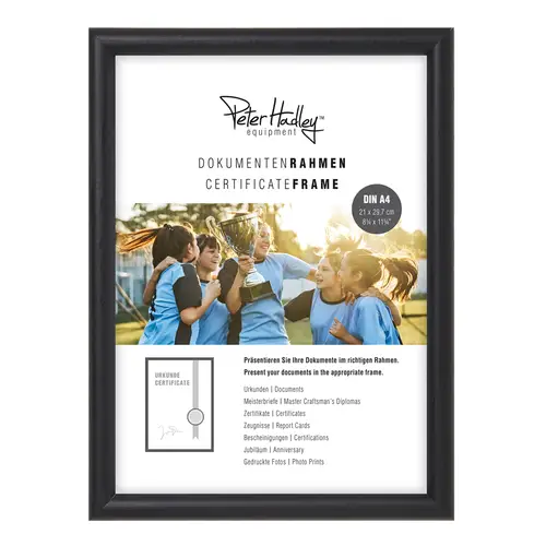 Peter Hadley Rondo A4 schwarz, Holzrahmen (21x29,7 cm)