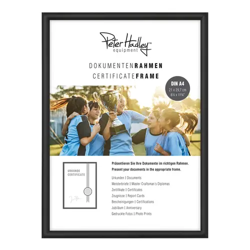 Peter Hadley Tibet A4 schwarz-matt, Alurahmen (21x29,7 cm)
