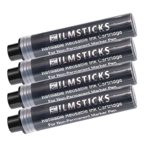 Filmsticks InkCartridge x4 f. Re-Usable Marker, schwarze Farbpatronen