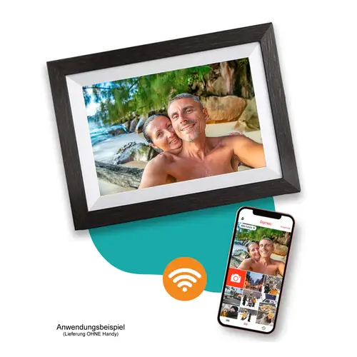 Pora 8' WF-805T-BL Holz schwarz Digitaler Bilderrahmen"