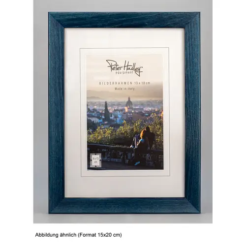 Peter Hadley Nina 15x20 cm ozeanblau, Holzrahmen
