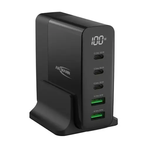 Ansmann DC5140PD DSP Desktop Charger USB Ladegerät mit 5 USB-Ports