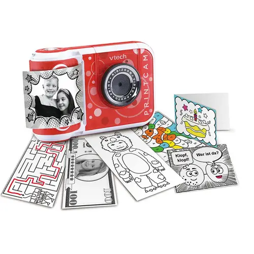 VTech KidiZoom Print Cam rot Kamera mit eingebauten Thermodrucker