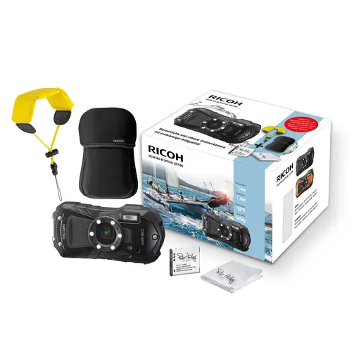 Ricoh WG-80 Special Edition schwarz inkl Neoprencase/Strap+PH D-LI92 Akku/Tuch