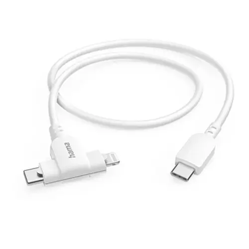 Hama 2in1, USB-C - Lightning/USB-C, 1,5m Ladekabel, weiß