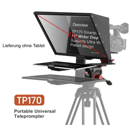 Desview TP170 Teleprompter 17' (43,18cm) für Kameras und Smartphones"