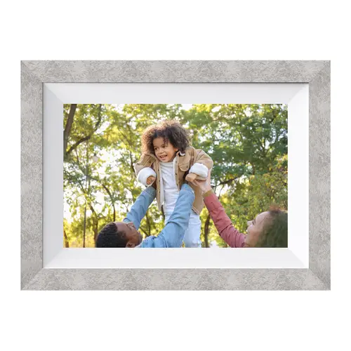 Braun DigiFrame 10W WiFi grau+weißes Passepartout, digitaler Bilderrahmen