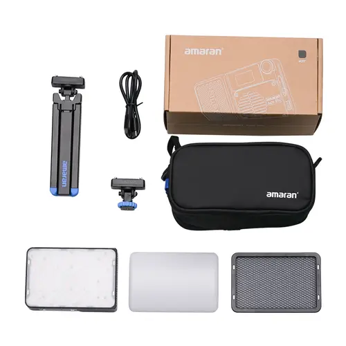Amaran Ace 25x Charcoal Kit Bi-Color LED Kameraleuchte+Grid+Mini-Stativ+Tasche