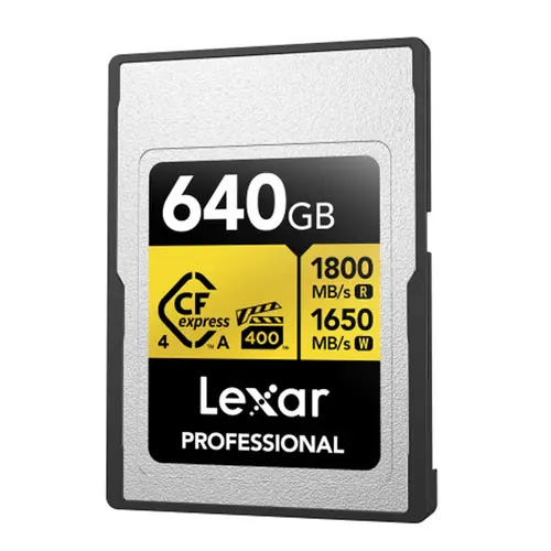 Lexar CFexpress 640 GB PRO Type A GOLD 4.0 Serie R1800/W1650 MB/s, VPG400