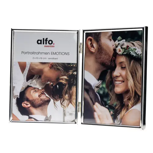alfo. Emotions 2x 13x18 cm silber-glanz hoch Porträtrahmen
