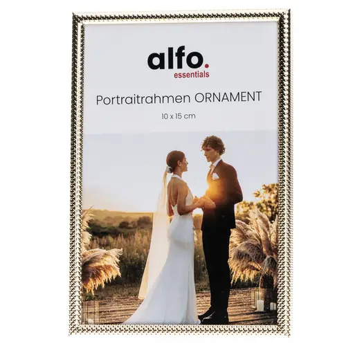 alfo. Ornament 10x15 cm warm-gold glänzend Porträtrahmen