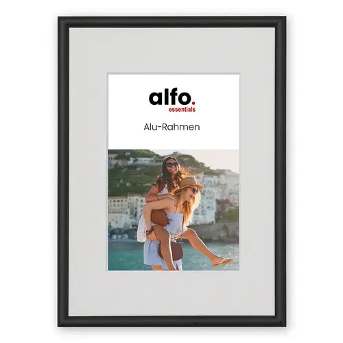 alfo. Tibet 20x30 cm schwarz-matt, Alurahmen