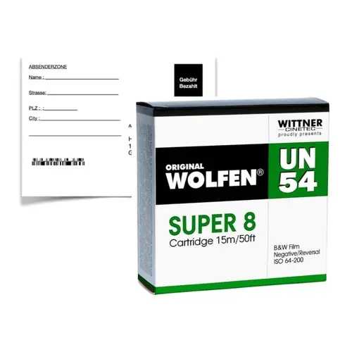WOLFEN UN54 B+W Neg.Film Super 8 m.Entw. 2K Scan Download, 15m ISO 64-200