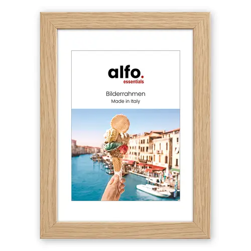 alfo. Andria 15x20 cm eiche, mit 10x15cm Ppt (kalt-weiß), MDF-Rahmen