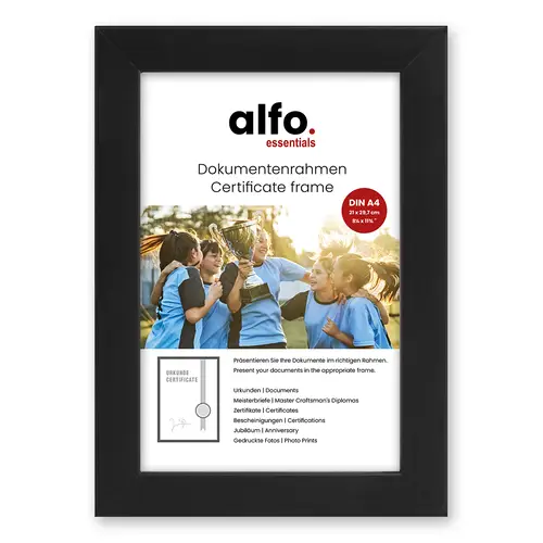 alfo. Amalfi A4, schwarz Holzrahmen