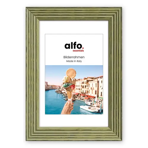 alfo. Arezzo 10x15 cm grün, Holzrahmen
