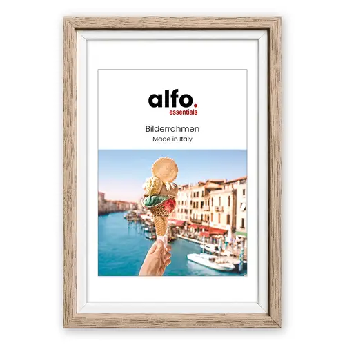 alfo. Neapel 30x40 cm eiche-weiß, Holzrahmen