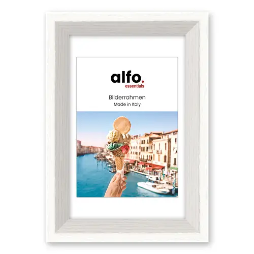 alfo. Orvieto 30x40 cm weiß, Holzrahmen