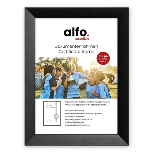 alfo. Nina DIN A4 schwarz, Holzrahmen