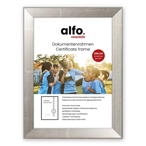alfo. Nina DIN A4 silber, Holzrahmen