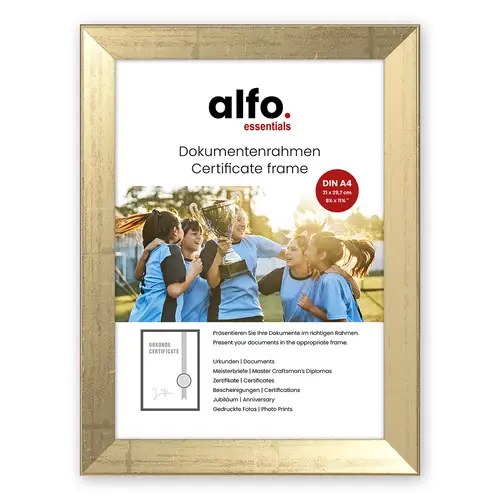 alfo. Nina DIN A4 gold, Holzrahmen