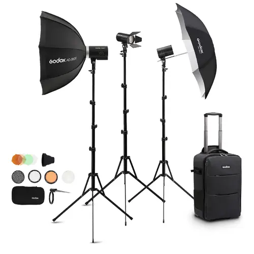 Godox AD-K1 Three Light Kit, 1xAD300 Pro & 2xAD100 Pro Blitzgeräte mit Zubehör