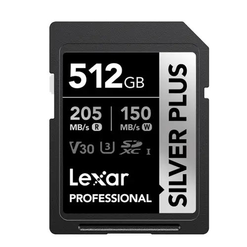 Lexar Silver Plus SDXC UHS-I 512GB U3 V30 R205/W150MB/s