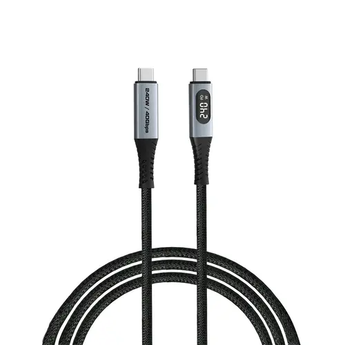 Verbatim USB-C/USB-C  240W 1,2m LED-Anz. Ladekabel schwarz, Sync&Charge, 40GBit/s