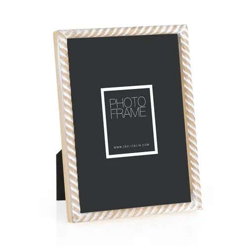 ZEP Lisse 10x15 cm, weiß/natur, Vintage, Holzrahmen zum Hängen und Stellen