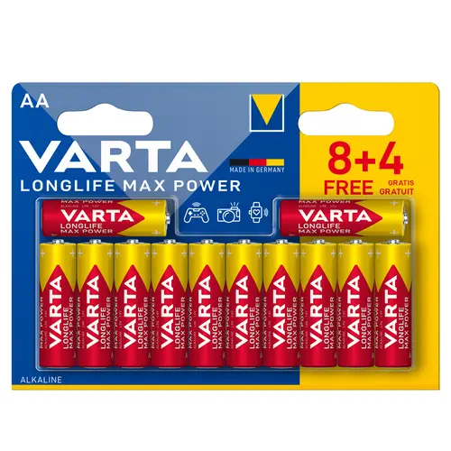 Varta Longlife Max Power Mignon 12 Bl. 8+4, (AA/LR6) Alkaline Batterien