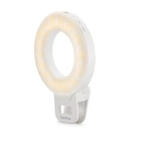 Hama LED-Ringleuchte ToGo Clip-On-Ringlicht fürs Handy, 3 Modi