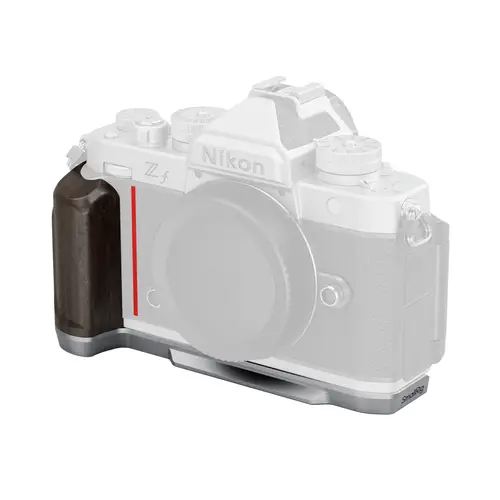 SmallRig 5707 L-förmige Montageplatte mit Holzgriff für Nikon Z f silber
