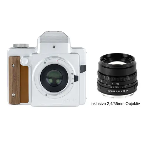 NONS SL645 + 2,4/35 mm Sofortbildkamera mit Objektiv (Instax Minifilm/EF-Mount)