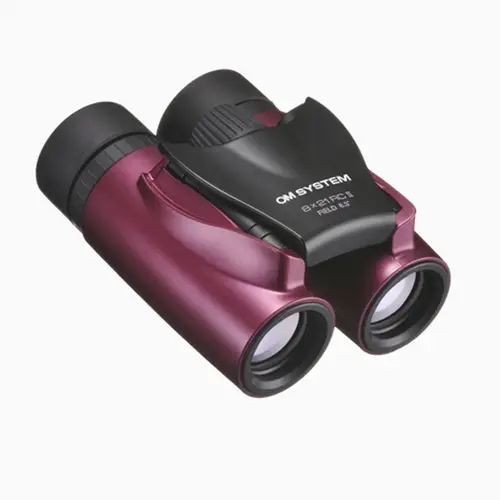 OM SYSTEM 8x21 RC II metal magenta Fernglas inkl. Tasche und Trageriemen
